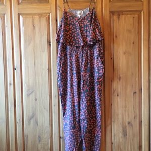 Anthropologie floral ruffle romper